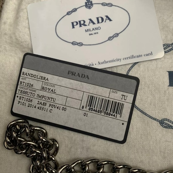 Prada Crossbody Bag Navy Blue Nylon Tessuto Impunto - Picture 4 of 4